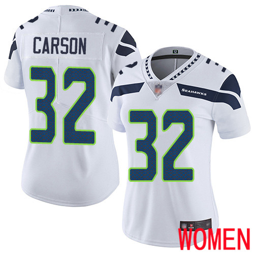 Seattle Seahawks Limited White Women Chris Carson Road Jersey NFL Football #32 Vapor Untouchable->seattle seahawks->NFL Jersey